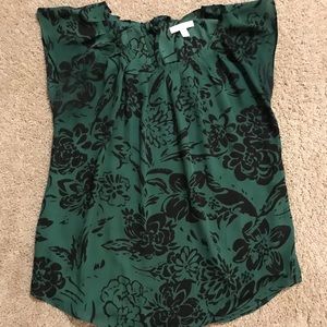 LC flowy black and green top